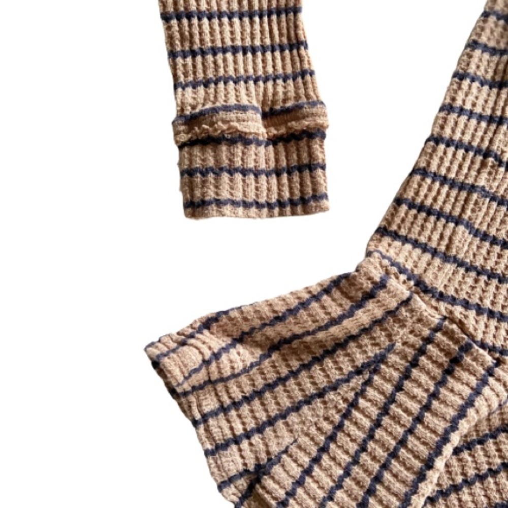 FREE PEOPLE Auntie Em Textured Thermal Top Tan - Picture 7 of 10